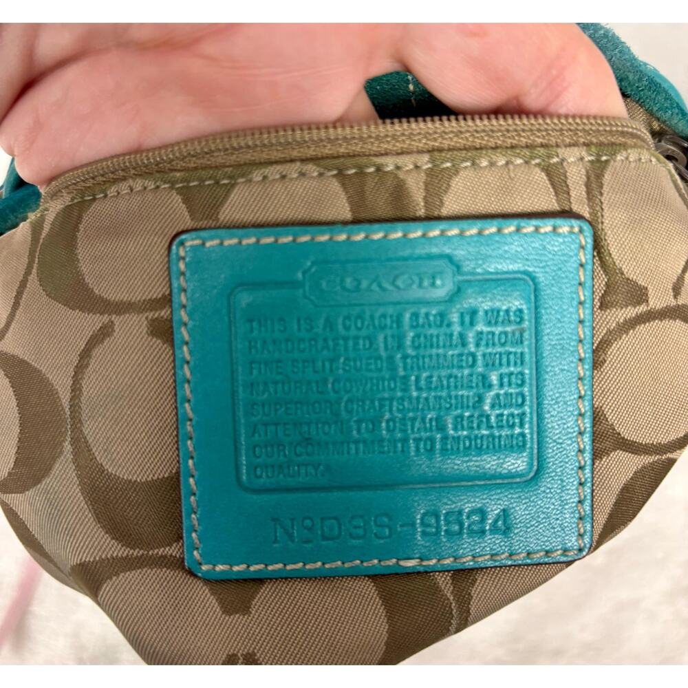 Vintage Coach Soho Suede Drawstring Cinch Bag in Turquoise Suede - Picture 8 of 15